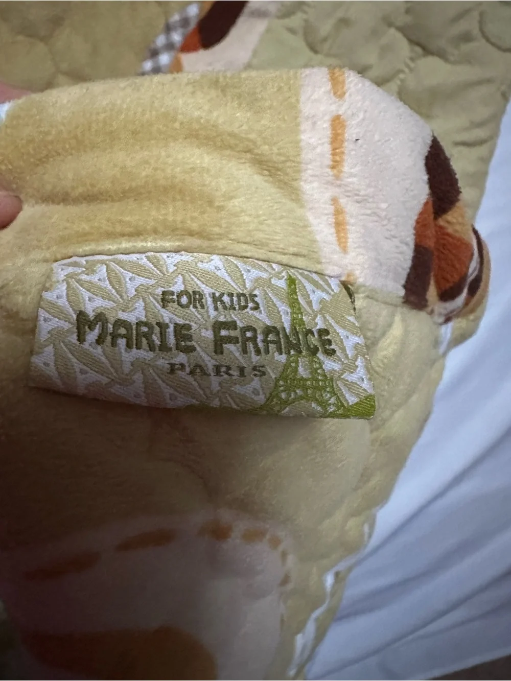 MARIE FRANCE PARIS KIDS QUILT BLANKET”JUNGLE STORY” PATCHWORK OF SAFARI ANIMALS